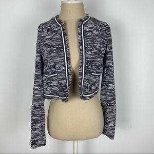 Frenchi Gray Marled Cropped Cardigan